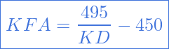 \[      \boxed{KFA =\frac{495}{KD} - 450 }\]